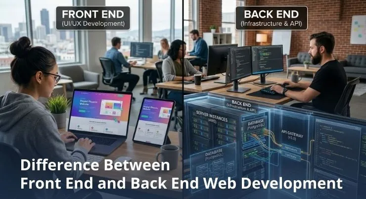 difference between front end and back end development